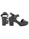 BLACK SANDALS WITH STRAP AND HEEL 9