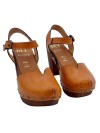 LEATHER SWEDISH SANDALS WITH STRAP
