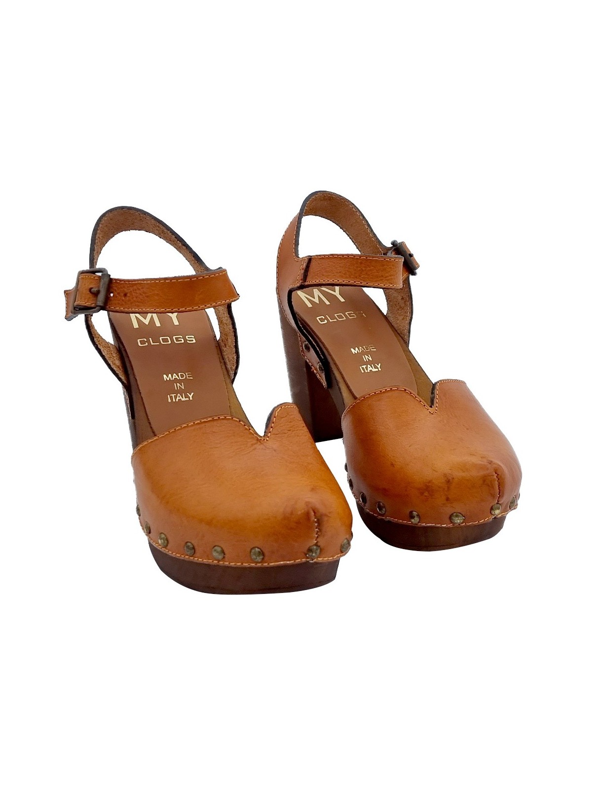LEATHER SWEDISH SANDALS WITH STRAP