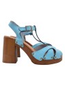 TURQUOISE SANDALS WITH CROSSED BANDS