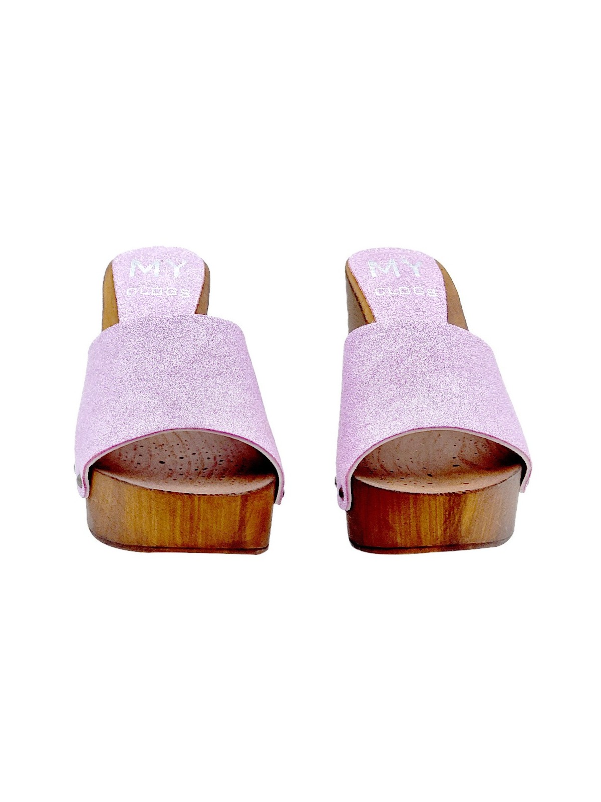 GLITTER WISTERIA CLOGS WITH HEEL 9