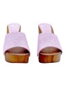 GLITTER WISTERIA CLOGS WITH HEEL 9