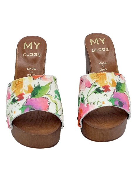 CLOGS WITH FLORAL FANTASY BAND