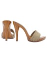 HOLZSCHUHE IN TAUPE ABSATZ 12