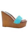 TURQUOISE WEDGE SANDALS