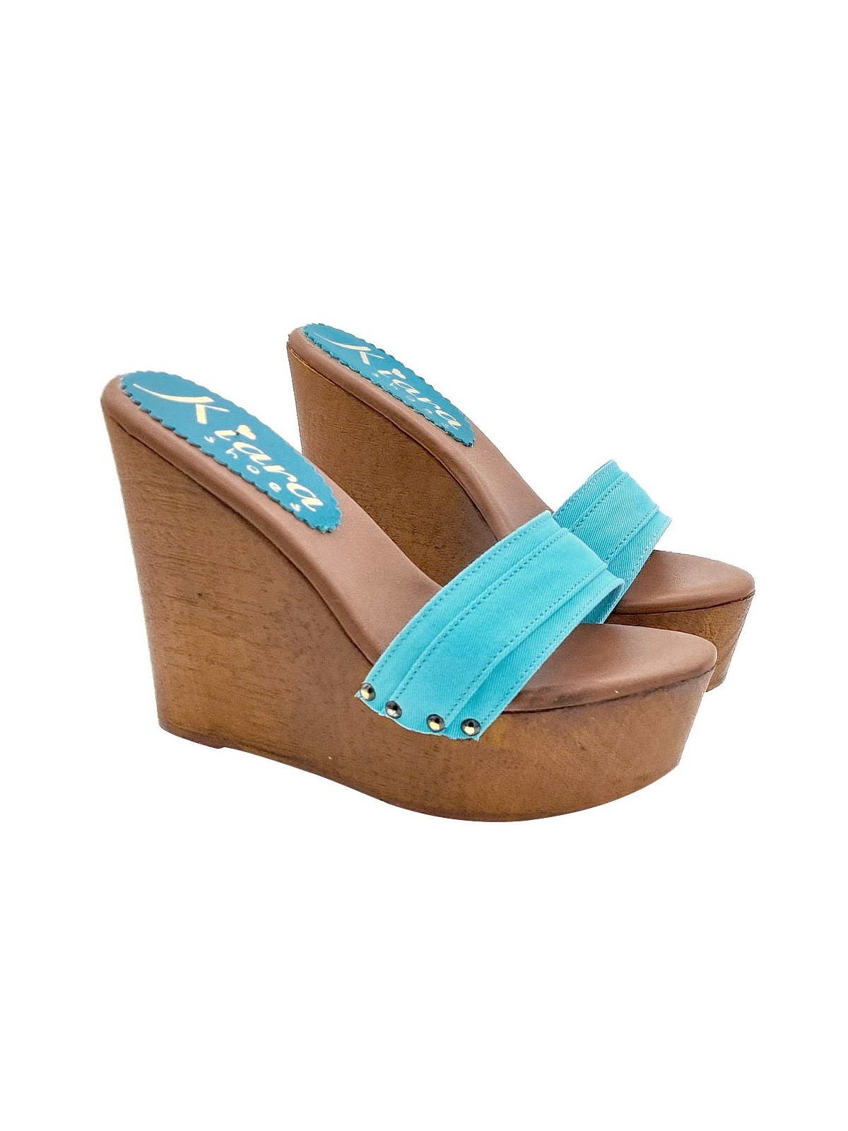 TURQUOISE WEDGE SANDALS