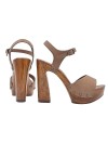 TAUPE COLOR SANDALS WITH 12.5 CM HEEL