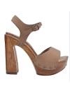 TAUPE COLOR SANDALS WITH 12.5 CM HEEL