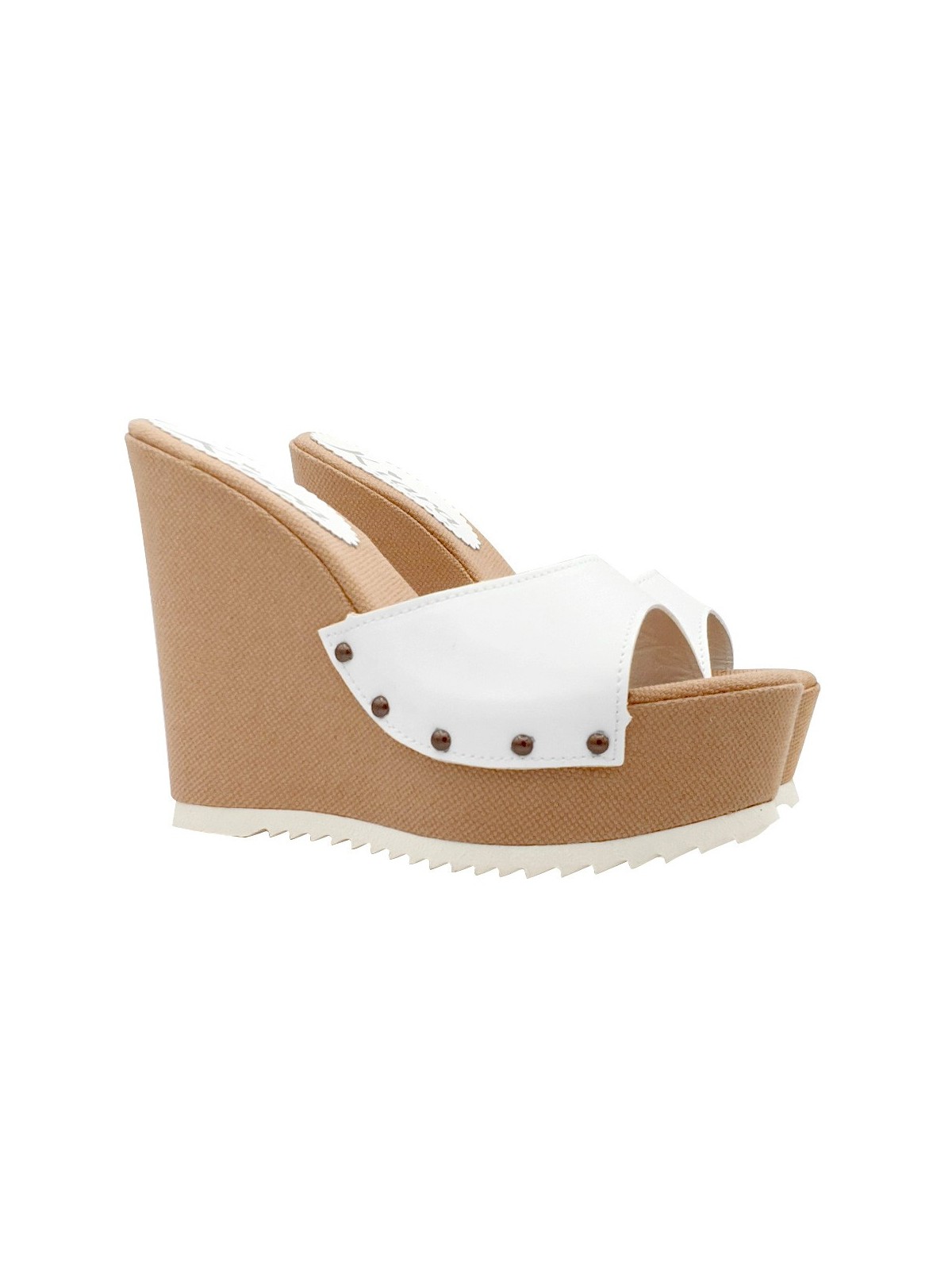 COMFORTABLE ROPE WHITE WEDGES