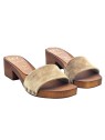 LOW CLOGS IN TAUPE SUEDE