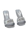 SILVER CLOGS WITH PERFORATED HEEL - size 37