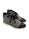 BLACK AND WHITE WOMAN ANKLE BOOT WITH LACES - size 37