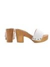 WHITE CLOGS WITH HEEL 9 CM