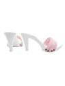 WHITE CLOGS WITH PINK POLKA DOT BAND