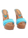 CLOGS WITH TURQUOISE BAND AND HEEL 13