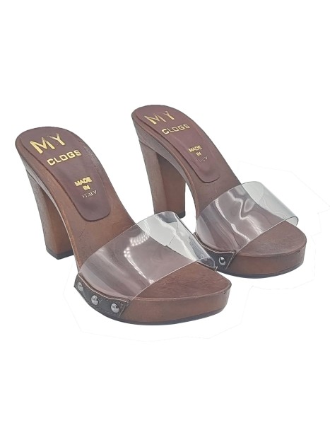 TRANSPARENT CLOGS WITH COMFORTABLE HEEL