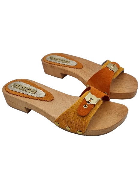 LOW ORANGE CLOGS WITH BUCKLE