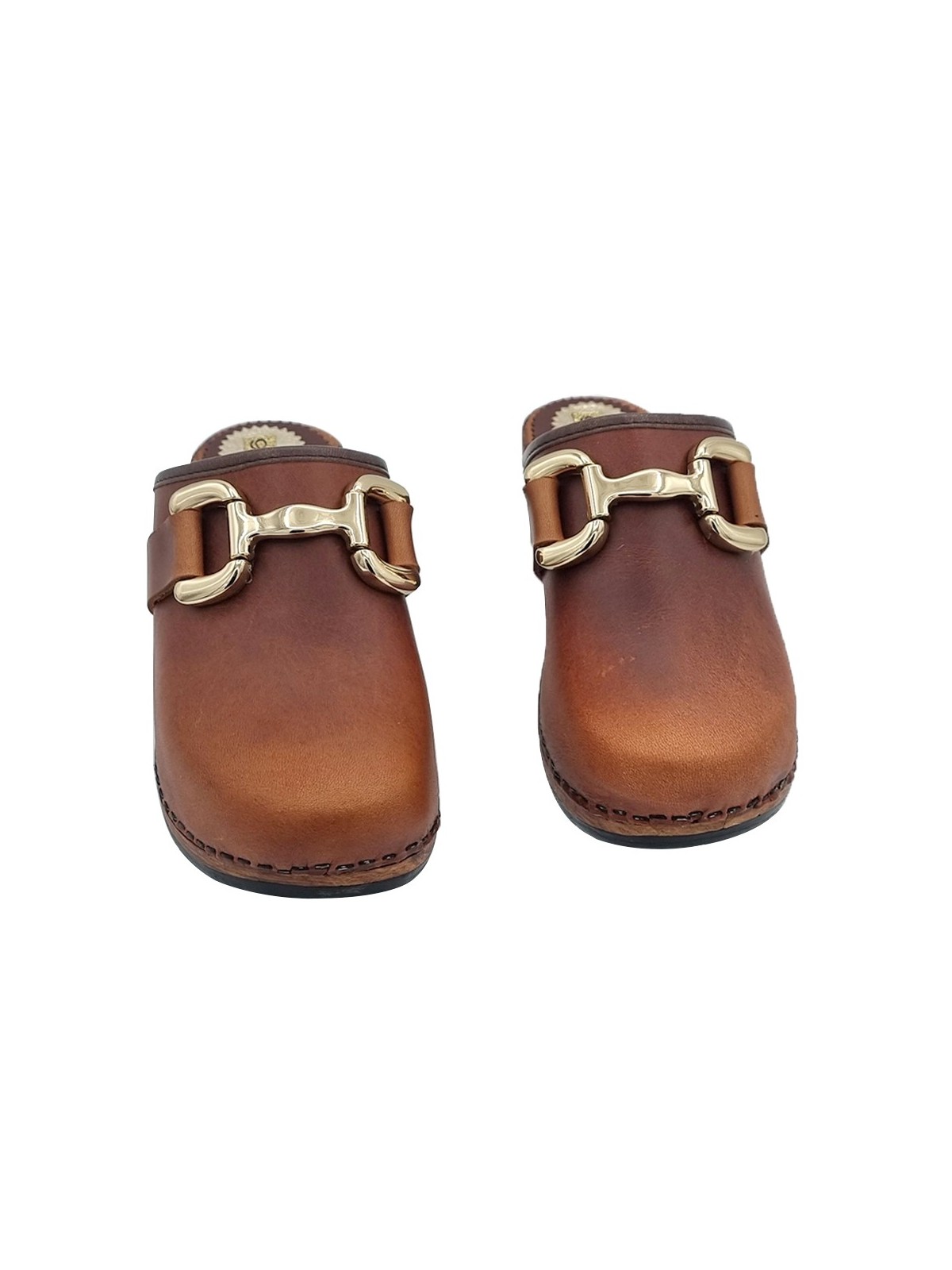 DUTCH CLOGS WITH GOLD ACCESSORY