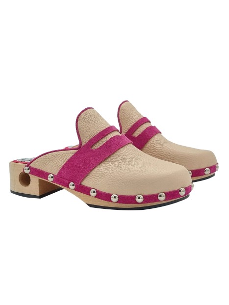 LOW TWO-COLORED CLOGS