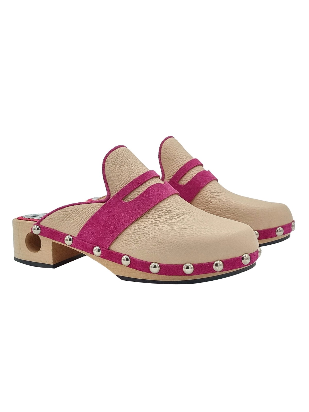 LOW TWO-COLORED CLOGS