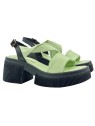 SANDALS WITH GREEN LEATHER BAND AND 7 CM HEEL