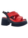 SANDALS WITH RED LEATHER BAND AND 7 CM HEEL