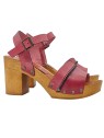 WOMEN'S SANDALS IN FUCHSIA LEATHER WITH STRAP