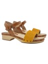YELLOW FLAT SANDALS WITH STRAP