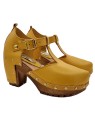YELLOW CLOSED SANDALS WITH 8 CM HEEL