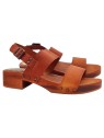 FLAT SANDALS IN BROWN LEATHER