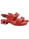 LOW RED CLOGS WITH ADJUSTABLE STRAP