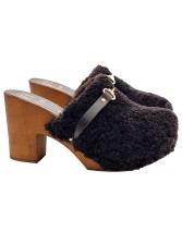 DUTCH CLOGS IN SYNTHETIC FUR WITH HEEL 9