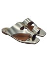 WOMEN'S GOLD LEATHER CLOGS WITH LOW HEEL