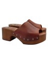 LEATHER CLOGS WITH 6 CM HEEL