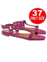 FLAT CLOGS IN FUCHSIA SUEDE WITH STRAP