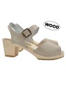 ICE COLOR OPEN TOE CLOGS WITH 6,5 HEEL